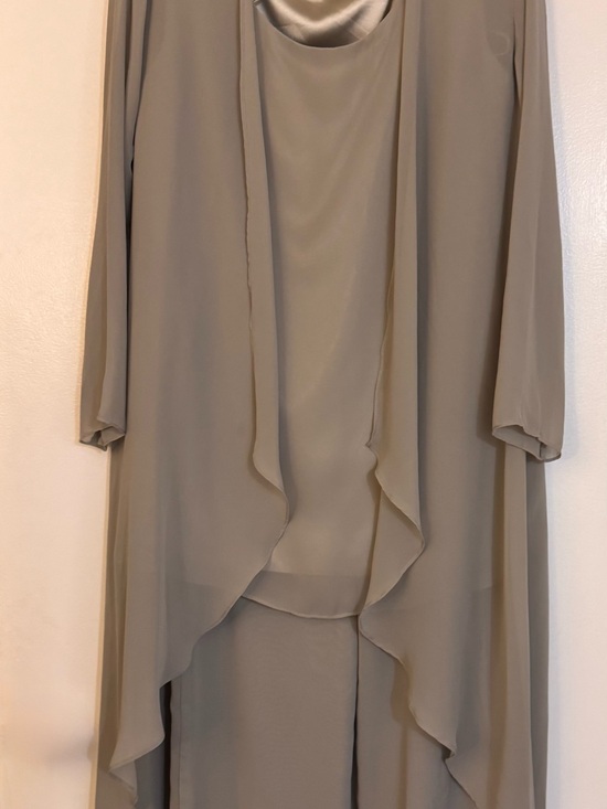 Other - Taupe Chiffon Layered Duster Cardigan